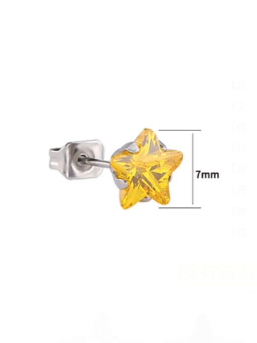 BELII Titanium Steel Cubic Zirconia Star Minimalist Single Earring(Single-Only One) 1