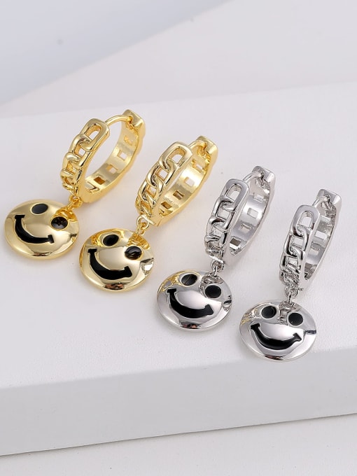 Clioro Brass Smiley Trend Stud Earring 2