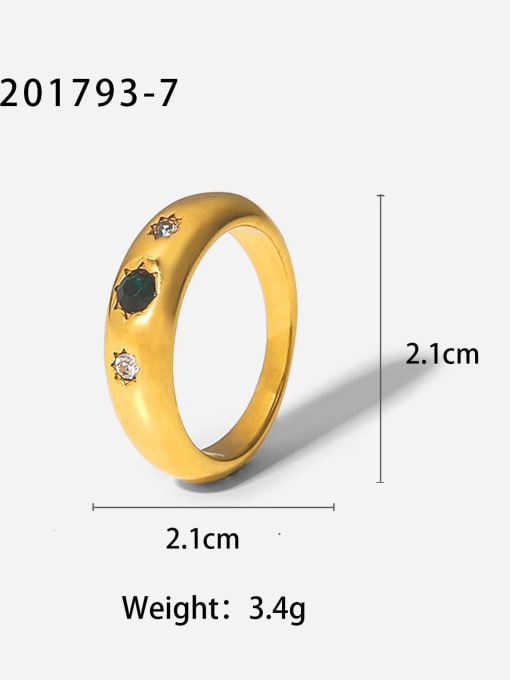 J&D Stainless steel Rhinestone Geometric Minimalist Band Ring 2