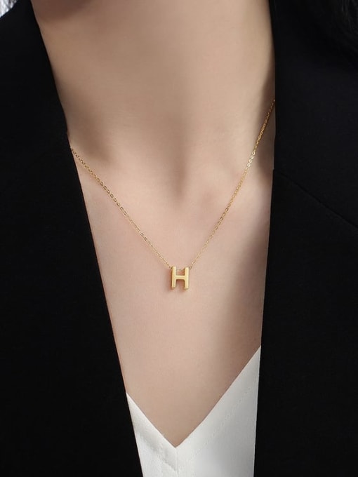 K.Love Titanium Steel Letter Minimalist Necklace 1