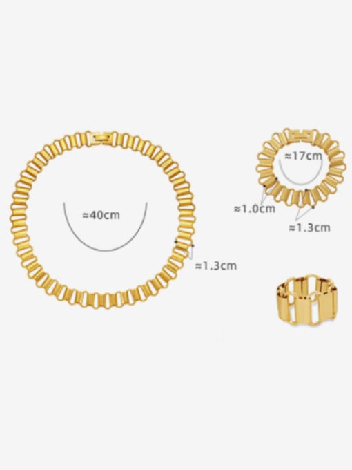 MAKA Titanium Steel Minimalist Geometric  Earring Bracelet and Necklace Set 3