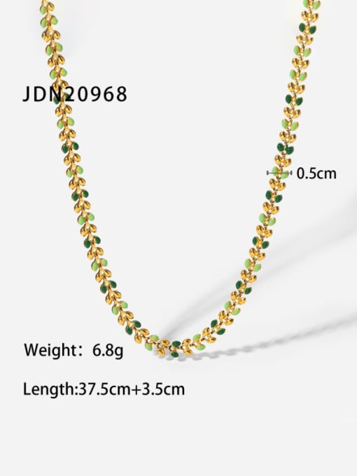 J&D Stainless steel Enamel Leaf Trend Necklace 3