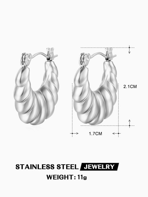 Steel color ZN434S Stainless steel Geometric Hip Hop Stud Earring