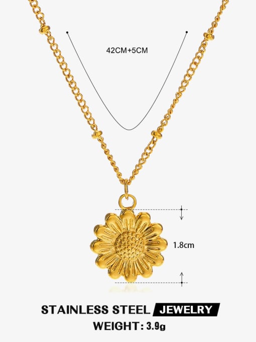 Flower necklace Stainless steel Sun Flower Vintage Necklace