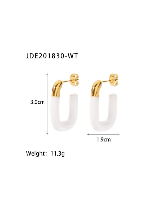 J&D Stainless steel Enamel Geometric Vintage Earring 2