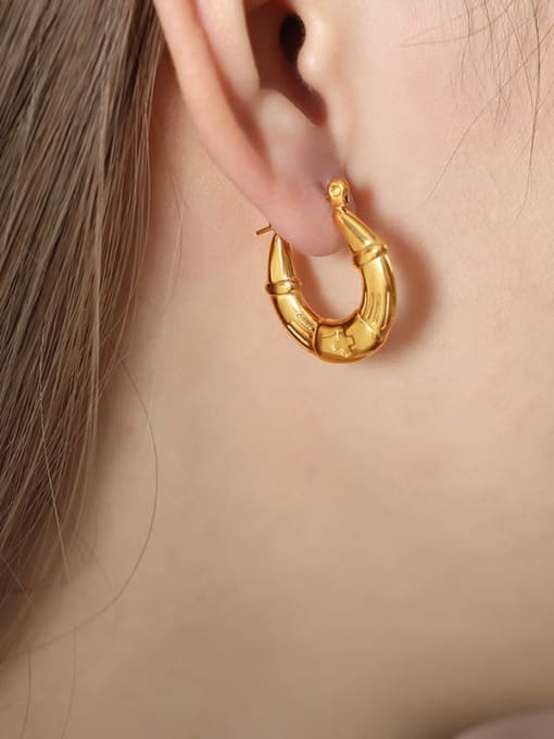 F1216 Gold Earrings Titanium Steel Geometric Trend Stud Earring