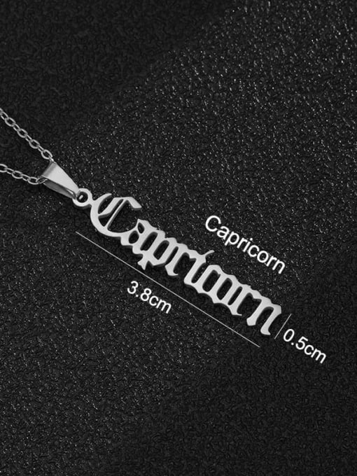Steel Capricorn Stainless steel Constellation Hip Hop Necklace