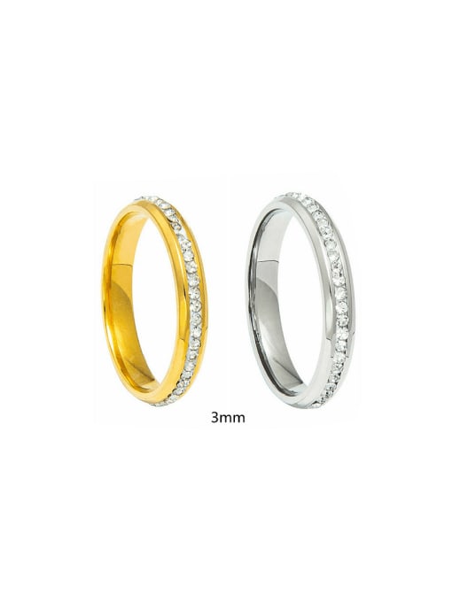 SM-Men's Jewelry Stainless steel Rhinestone Round Minimalist Band Ring 0