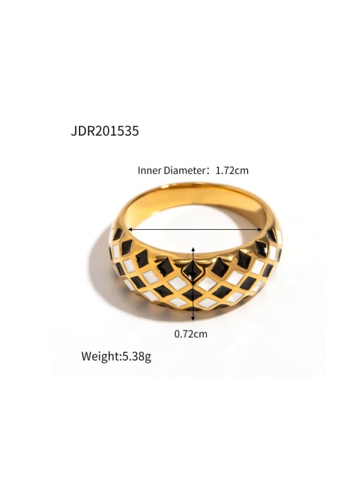 J&D Stainless steel Enamel Geometric Trend Band Ring 3