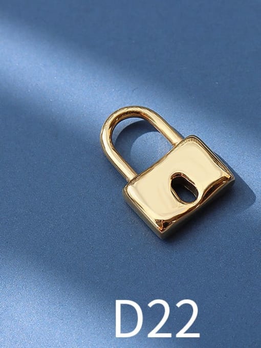 D22 gold hollow lock Titanium 316L Stainless Steel Cute  Lock Heart Pendant with e-coated waterproof