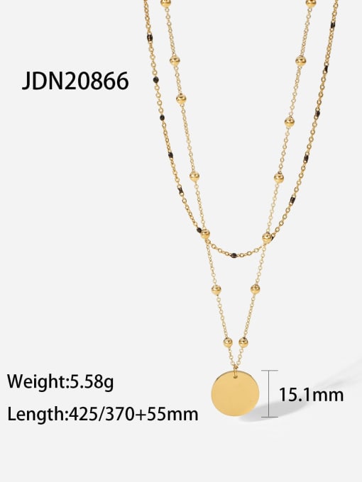 JDN20866 Stainless steel Geometric double layer Necklace
