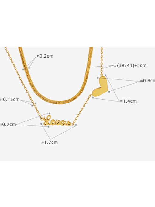 MAKA Titanium Steel Heart Minimalist Multi Strand Necklace 2
