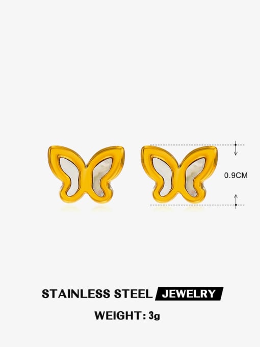 Butterfly earrings Titanium Steel Shell Butterfly Minimalist Stud Earring