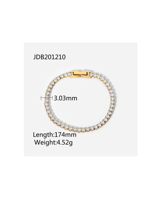 J&D Stainless steel Cubic Zirconia Geometric Dainty Bracelet 3