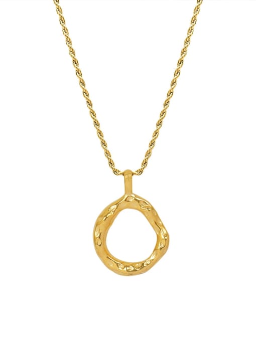 P130 gold necklace 50cm Titanium Steel Geometric Vintage Necklace