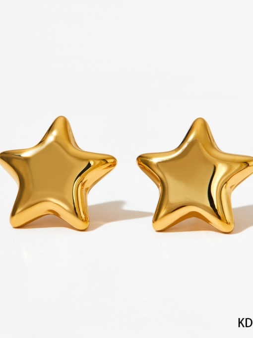 Gold Earrings KDE1803 Stainless steel Trend Pentagram  Earring and Necklace Set