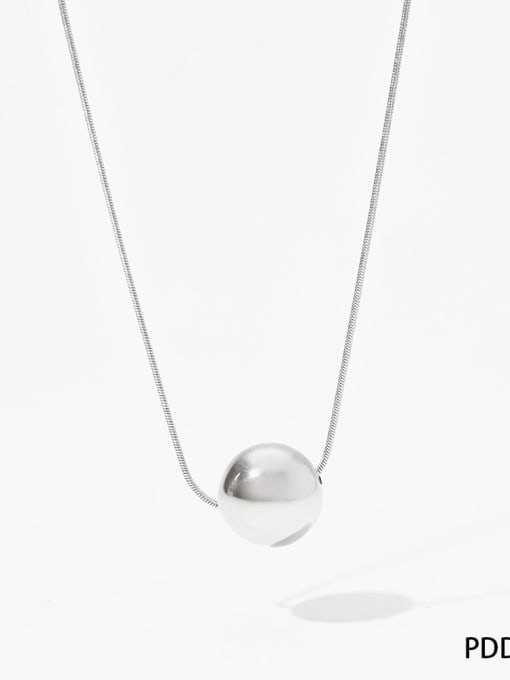 Small steel PDD820 Stainless steel Ball Minimalist Necklace