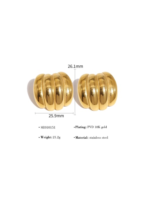 YAYACH Titanium Steel Geometric Vintage Stud Earring 2