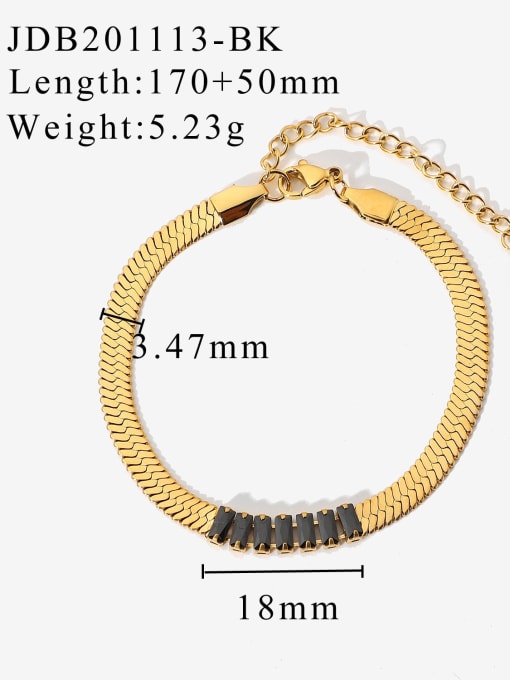 JDB201113 BK Stainless steel Cubic Zirconia Trend Handmade Weave Bracelet