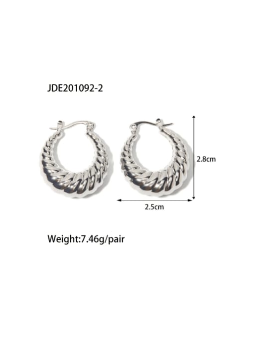 J&D Stainless steel Geometric Hip Hop Huggie Earring 2