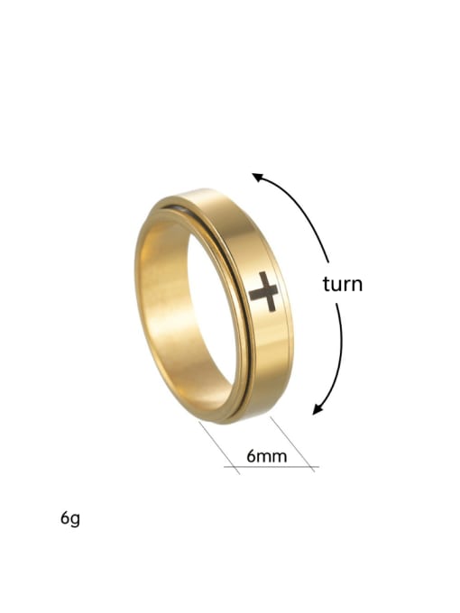 SM-Men's Jewelry Titanium Steel Cross Minimalist Laser Men's Turning Ring 1