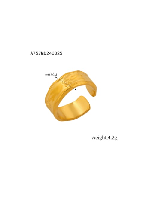 A757 Gold Ring Titanium Steel Geometric Hip Hop Band Ring