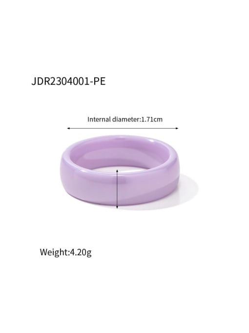 J&D Stainless steel Porcelain Geometric Minimalist Band Ring 2