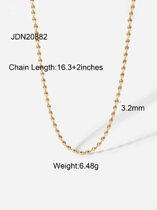 JDN20882 Stainless steel Round Bead Vintage Beaded Necklace