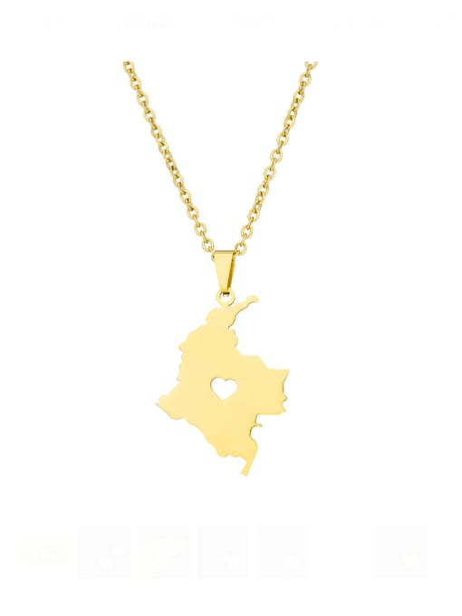 SONYA-Map Jewelry Stainless steel Irregular Hip Hop Map Necklace 0