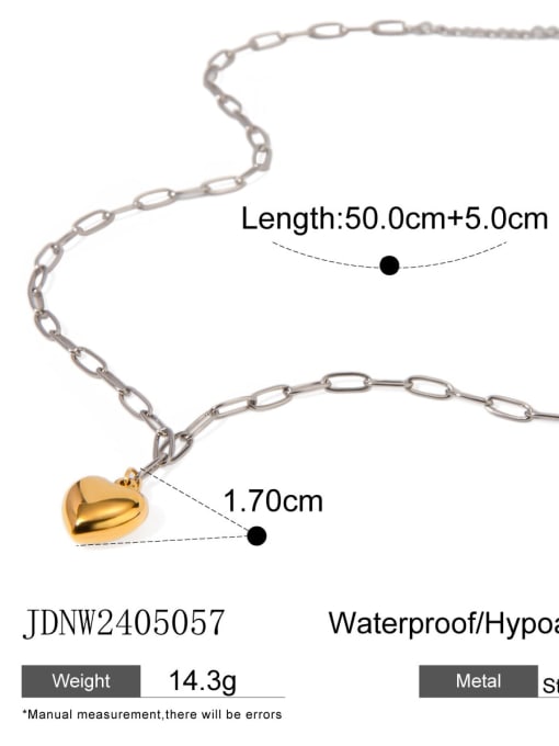 JDNW2405057 Stainless steel Heart Trend Necklace