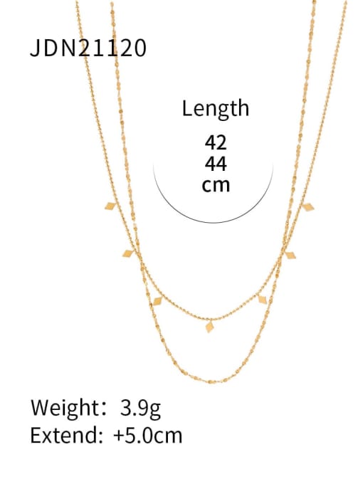JDN21120  gold Stainless steel Geometric Hip Hop Multi Strand Necklace