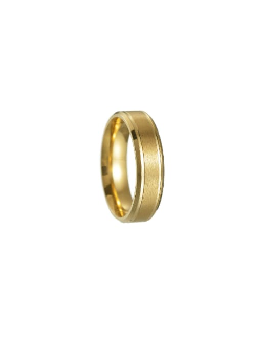 6mm Gold Stainless steel Geometric Minimalist Band Ring