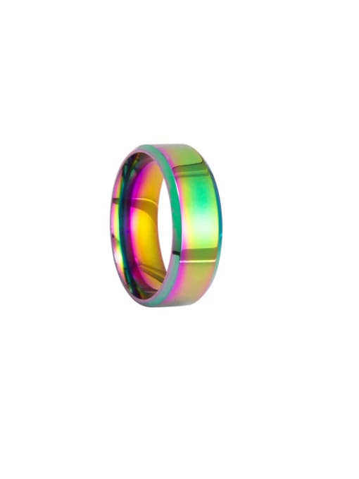 colour Stainless steel Geometric Minimalist Men's Band Ring