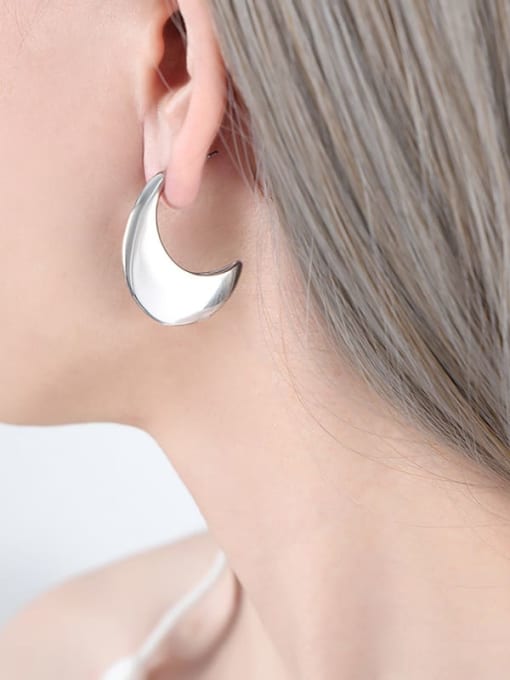 F845 Steel Color Earrings Titanium Steel Geometric Trend Stud Earring