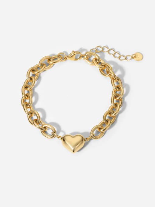 J&D Stainless steel Heart Vintage Hollow Chain Link Bracelet 0