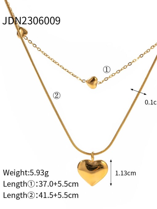 JDN2306009 Stainless steel Heart Trend Multi Strand Necklace