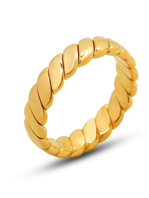 A303 gold geometric plain ring Titanium Steel Geometric Minimalist Band Ring