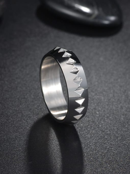 SM-Men's Jewelry Titanium Steel Irregular Hip Hop Band Ring 2