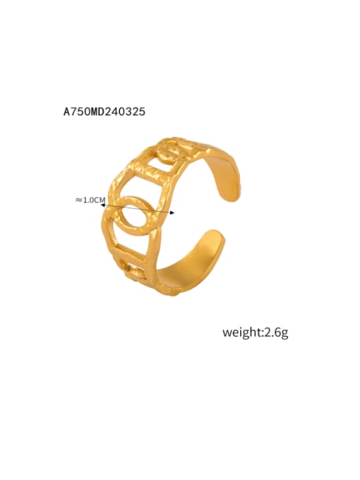 A750 Gold Ring Titanium Steel Geometric Hip Hop Band Ring
