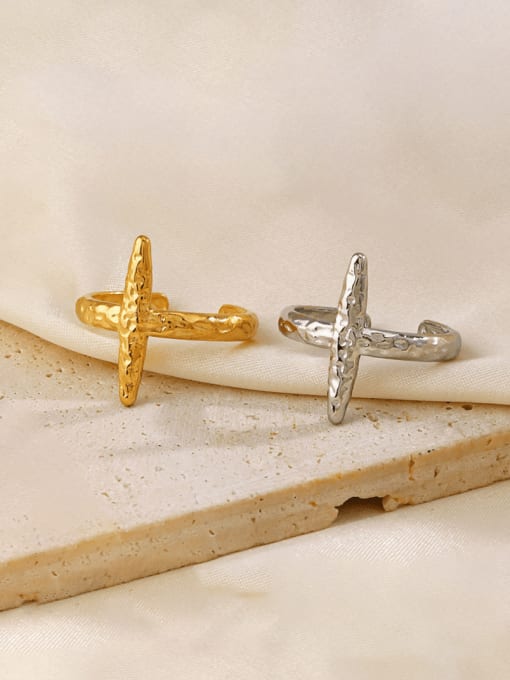 J$L  Steel Jewelry Stainless steel Cross Hip Hop Band Ring 0
