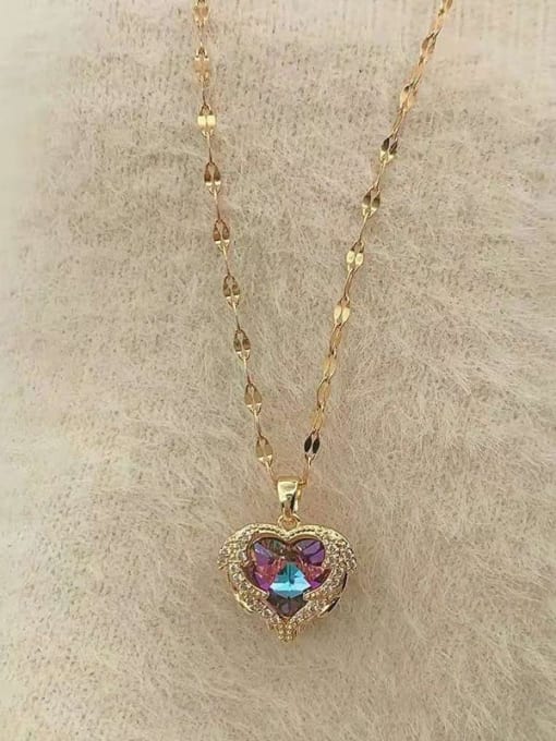 K.Love Titanium Steel Cubic Zirconia Heart Minimalist Necklace 3