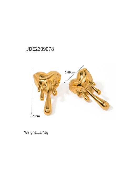 J&D Titanium Steel Heart Trend Stud Earring 3