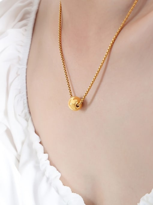 P1554 Gold Necklace 64cm Titanium Steel Trend Geometric Earring Bracelet and Necklace Set
