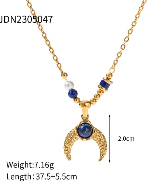 JDN2305047 Stainless steel Natural Stone Moon Trend Necklace