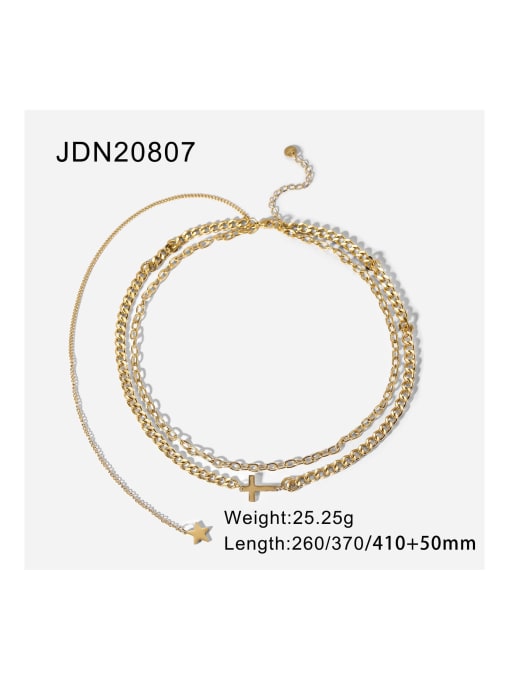 JDN20807 Stainless steel Star Hip Hop Multi Strand Necklace