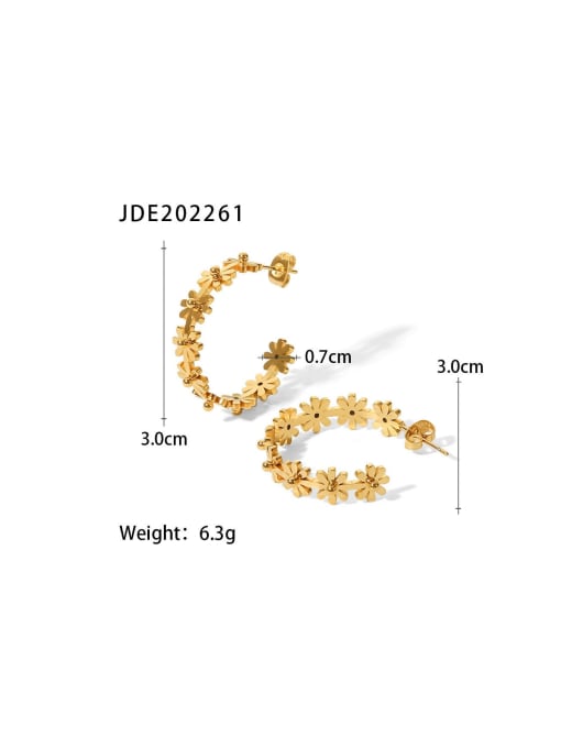 J&D Stainless steel Flower Trend Hoop Earring 2