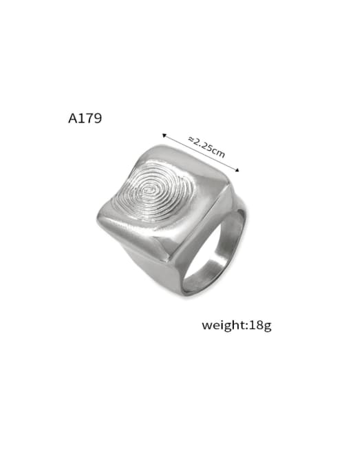 A179 steel Titanium Steel Square Hip Hop Band Ring