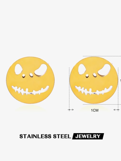 Smiling Face Earrings 2 Stainless steel Skull Hip Hop Stud Earring