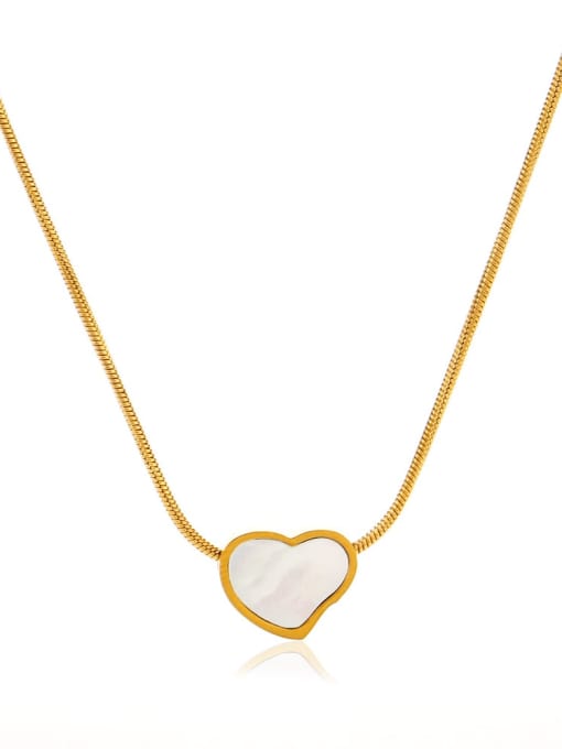 J$L  Steel Jewelry Stainless steel Shell Heart Minimalist Necklace 0