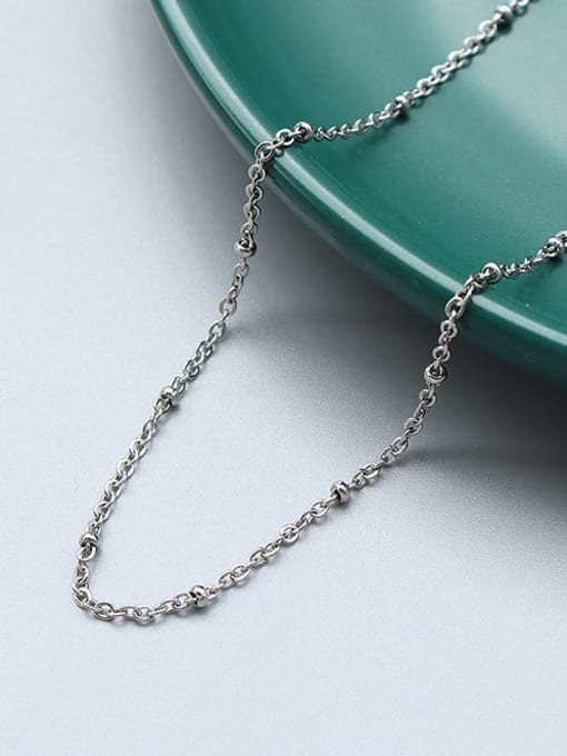 ⑦ Steel +1.7mm+(40cm+5cm) Titanium 316L Stainless Steel Minimalist  Chain with e-coated waterproof